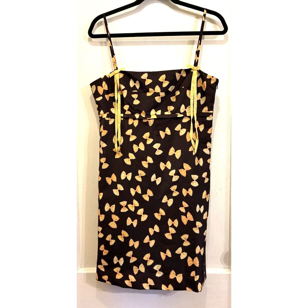 Rachel Antonoff Black Pasta Bow Mini Dress Women's Size 8 - Picture 2 of 10
